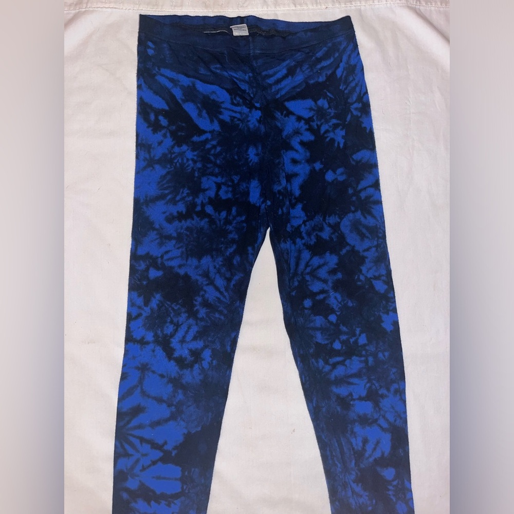 Blue & black tie dye leggings